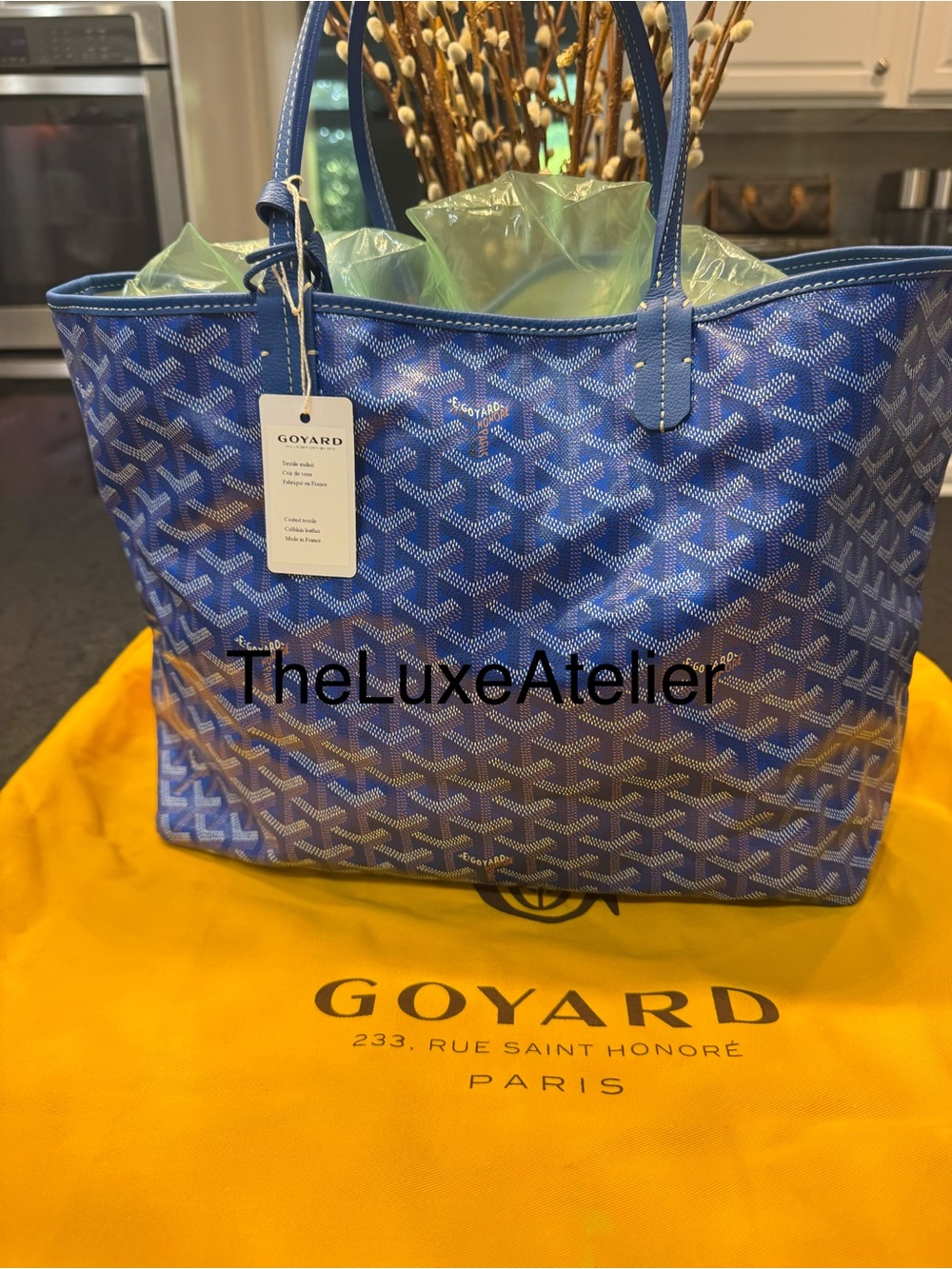 Authentic Goyard Saint Louis PM Tote – Blue